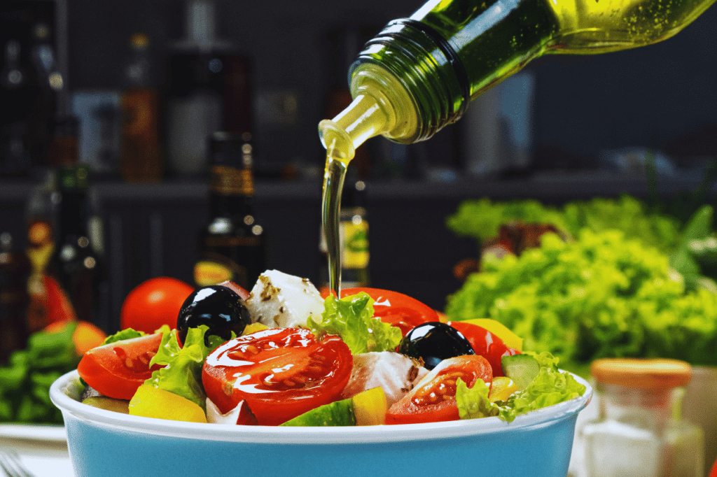 olive oil is great for drizzling on salad