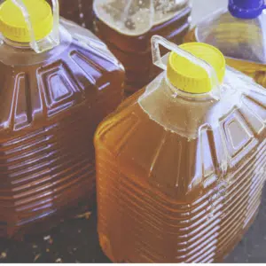 used oil in storage containers waiting for collection in newcastle 