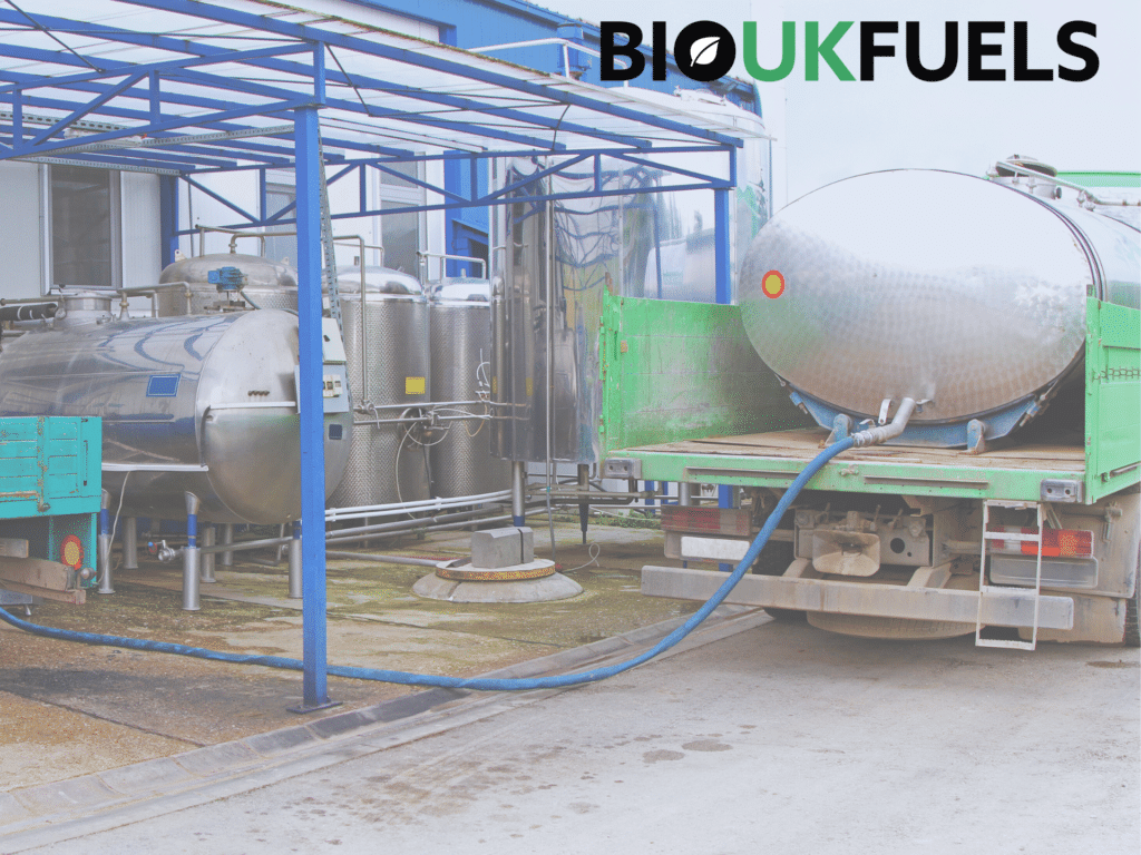 a tanker removeing waste oil from a food manufacturer