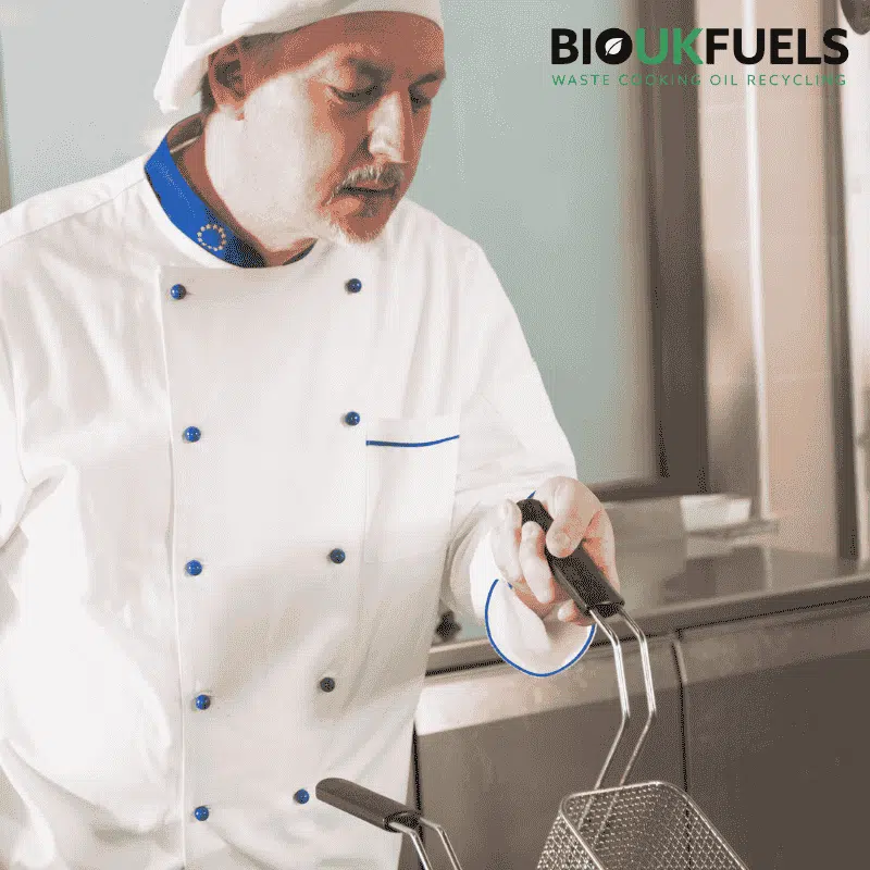 a chef deciding which cooking oil is best for high heat cooking