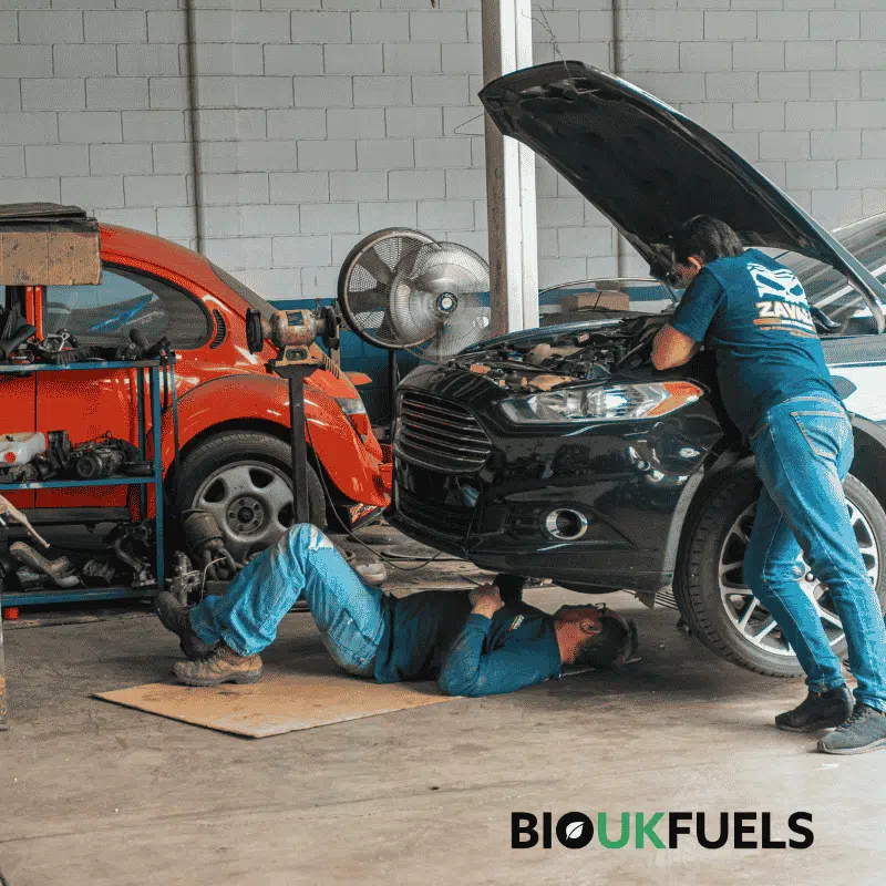 Engine oil collection from automotive garage